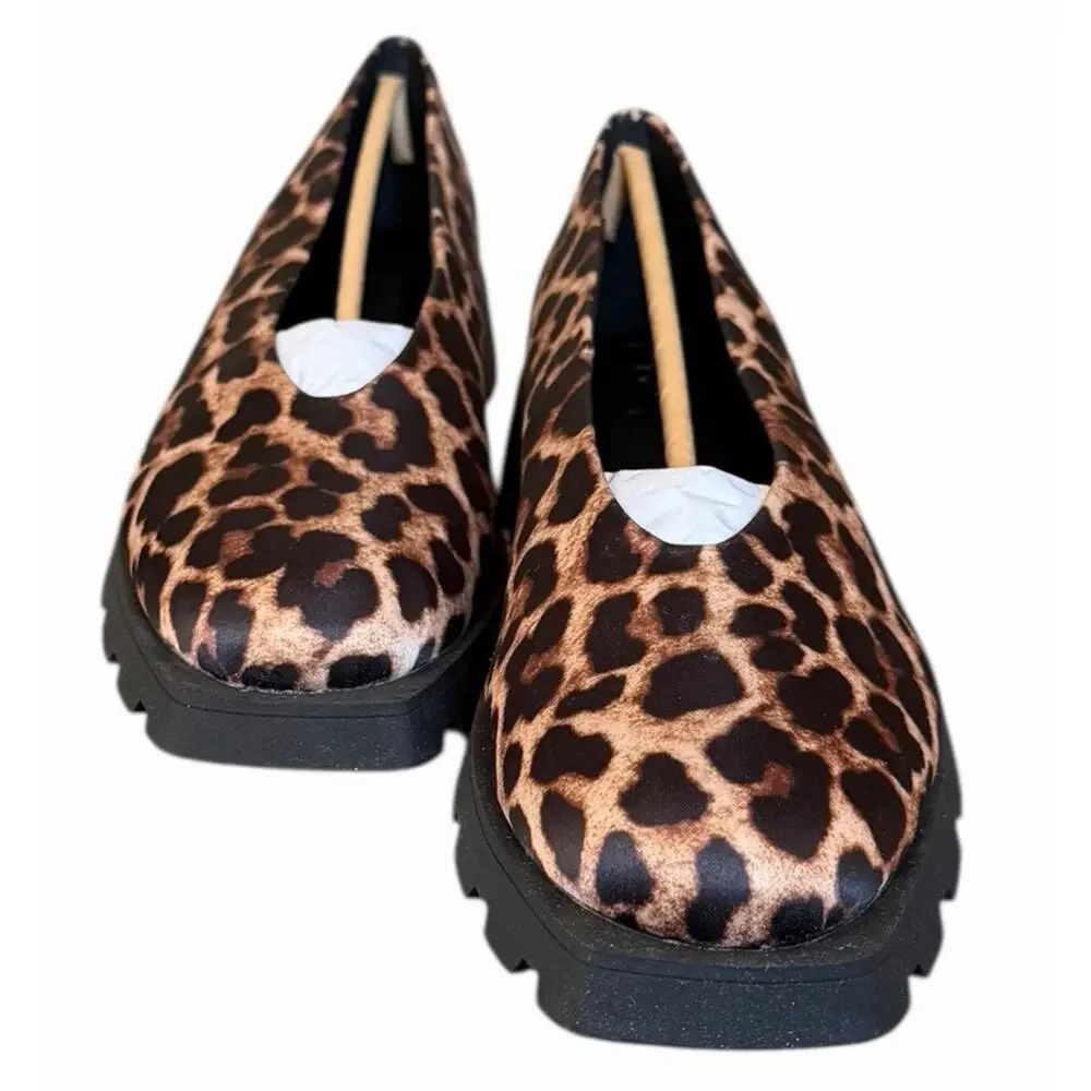 Katy Perry Collections The Daarling Leopard Satin Lug Sole Loafers Size 11 NIB